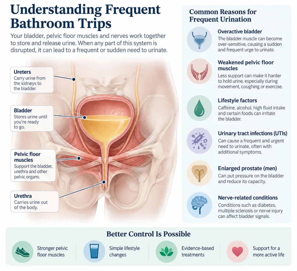 urinary incontinence symptoms and treatment options guide detailed infographics by incontinence direct Brighton & Hove